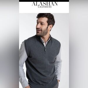 NWT DOUGLAS ANTHONY 1/4 ZIP MOCK NECK SWEATER VEST